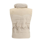 Beige Polyamide Sleeveless Jacket
