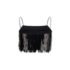 Schwarze Polyesterbluse