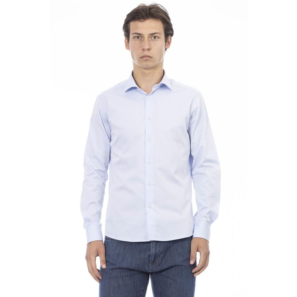 Blue Cotton Long Sleeve T-Shirt