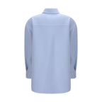 Blaue, knöchellange Jacke aus Wolle