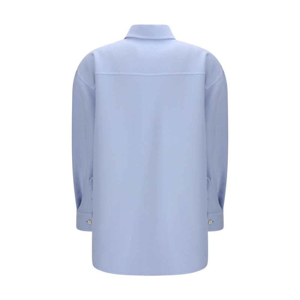 Giacca in lana blu lunga fino ai piedi