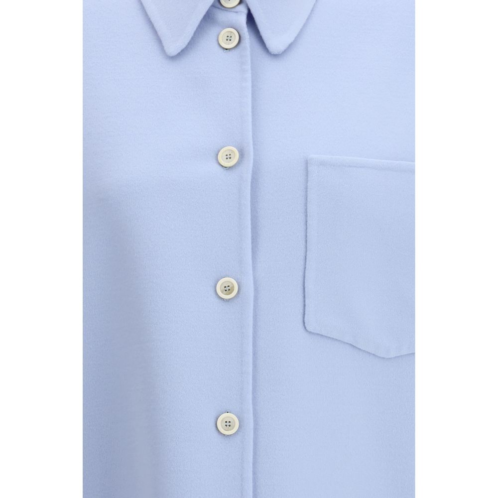 Blaue, knöchellange Jacke aus Wolle