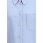 Blaue, knöchellange Jacke aus Wolle