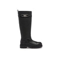 Black Calfskin Flat Boots