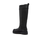 Black Calfskin Flat Boots