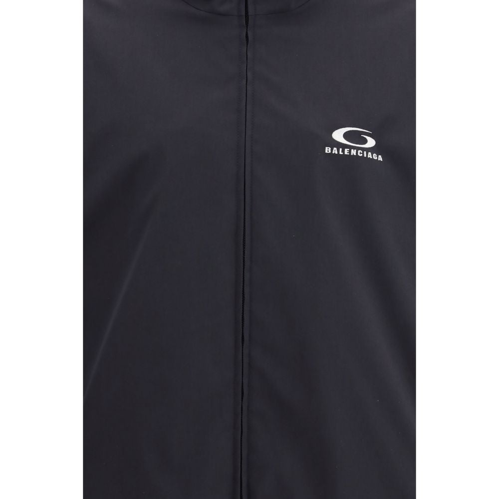 Schwarze Polyester-Shelljacke