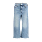 Blue Cotton Straight-Leg Jeans