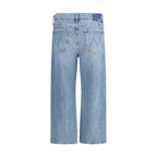 Blue Cotton Straight-Leg Jeans