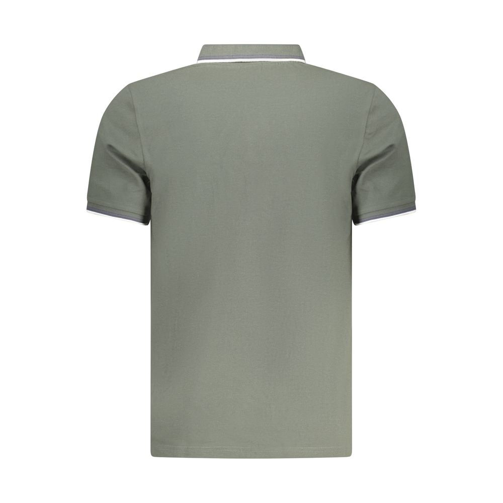 Green Cotton Men Polo