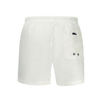 White Polyester Men's Swim Boxer