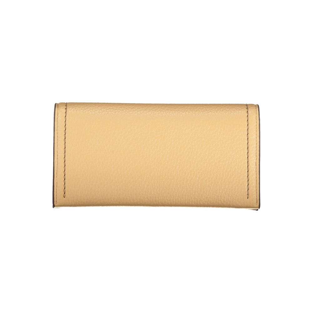 Beige Polyurethane Women's Wallet