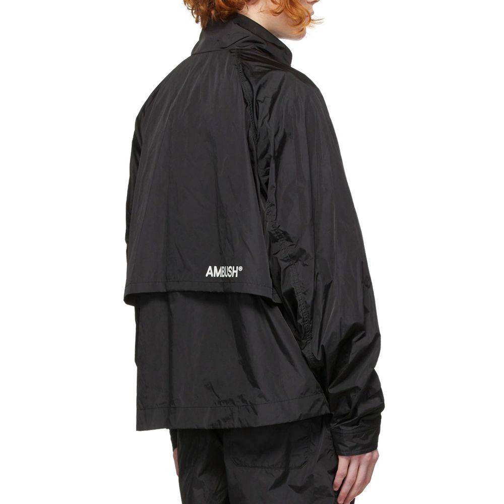 Schwarze Polyamid-Shell-Jacke
