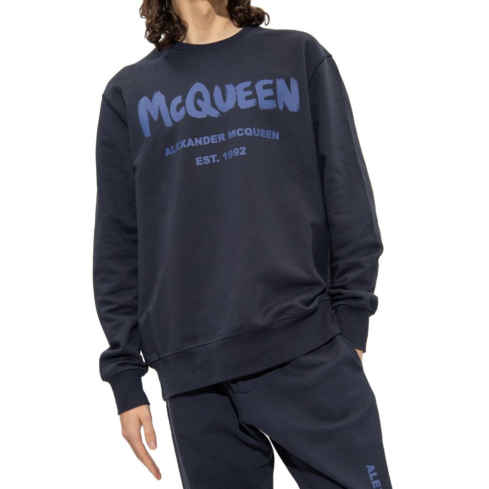 Blaues Baumwoll-Sweatshirt