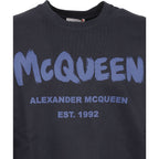 Blaues Baumwoll-Sweatshirt