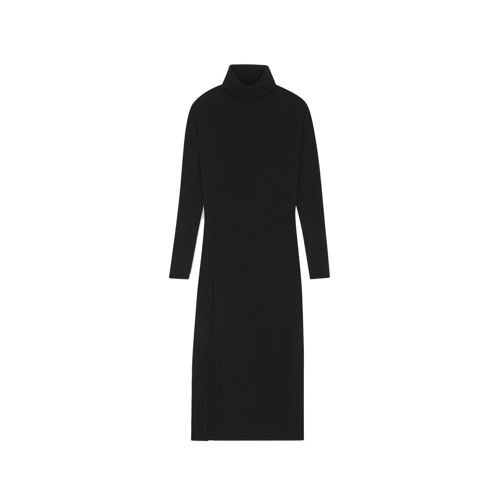 Schwarzes Kaschmir-Freizeitkleid