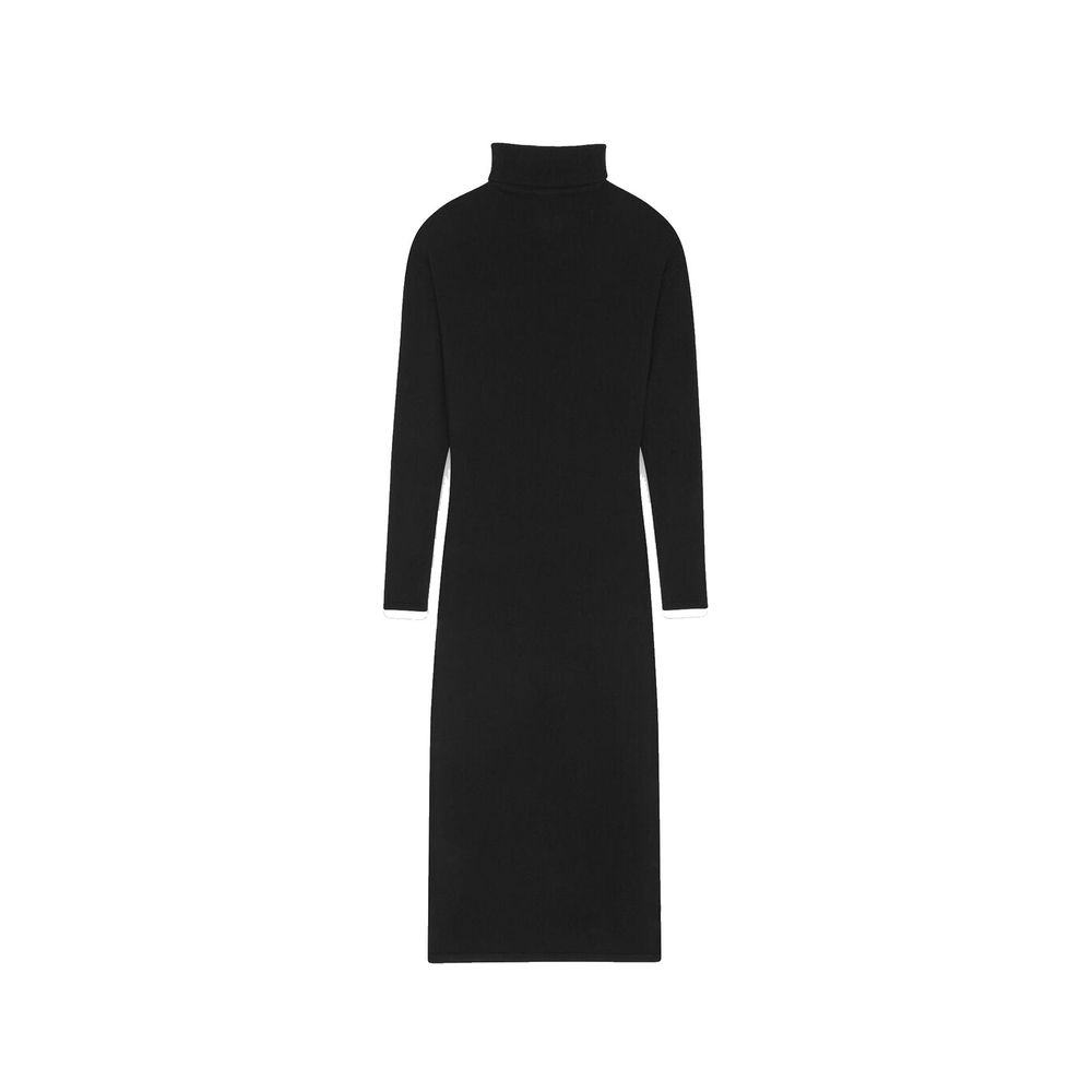 Schwarzes Kaschmir-Freizeitkleid