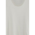 Beige Cotton Sleeveles T-Shirt