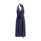 Blue Silk Casual Dress
