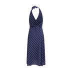 Blue Silk Casual Dress