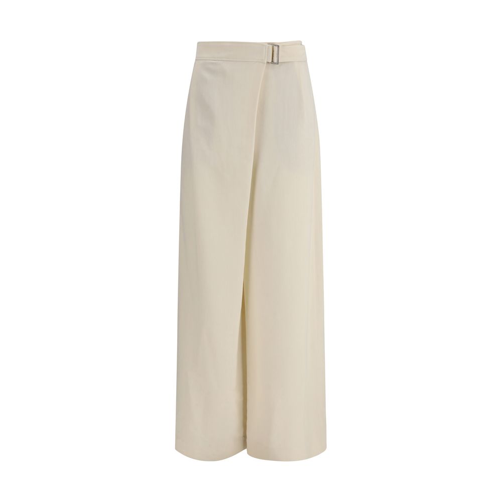 Beige Viskose Freizeithose