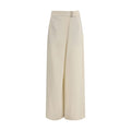 Beige Viskose Freizeithose