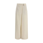Beige Viskose Freizeithose