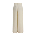 Beige Viskose Freizeithose