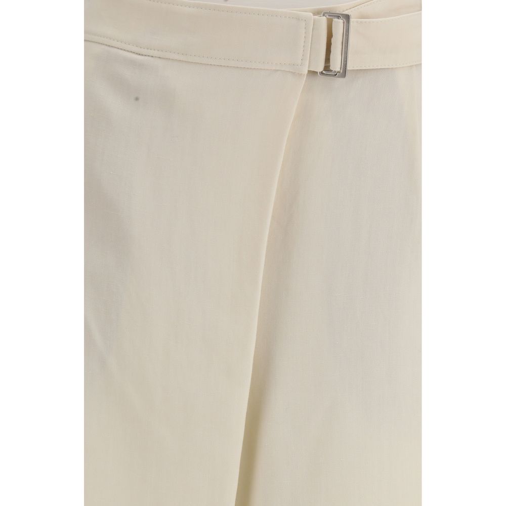 Beige Viskose Freizeithose