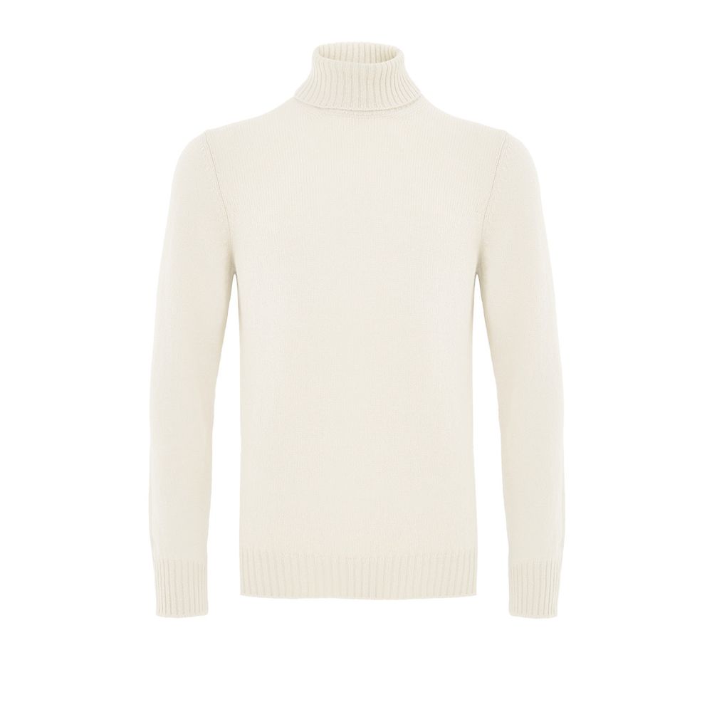 Weißer Rollkragenpullover aus Wolle