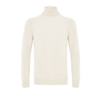 Weißer Rollkragenpullover aus Wolle