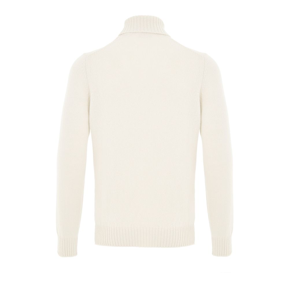 Weißer Rollkragenpullover aus Wolle
