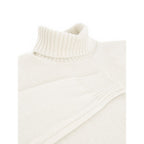 Weißer Rollkragenpullover aus Wolle