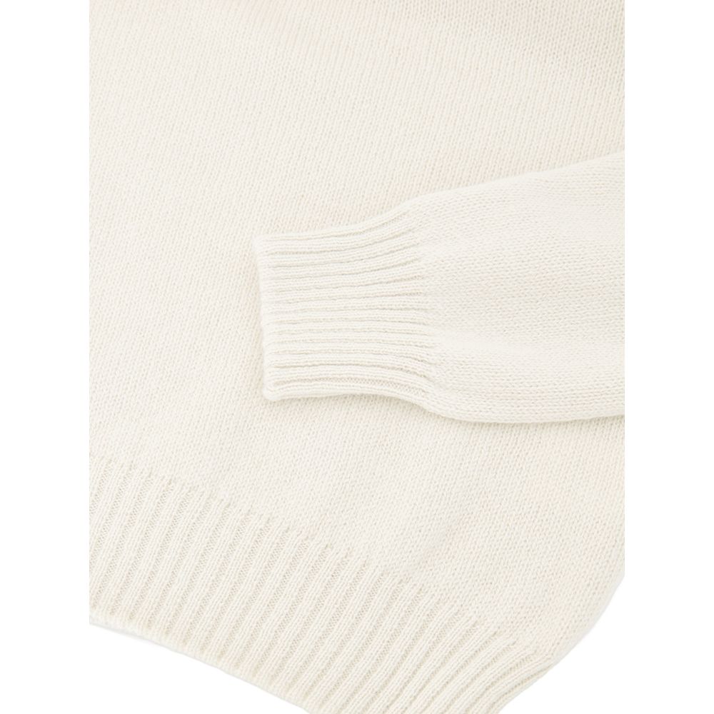 Weißer Rollkragenpullover aus Wolle