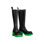 Black Leather High Heel Boots