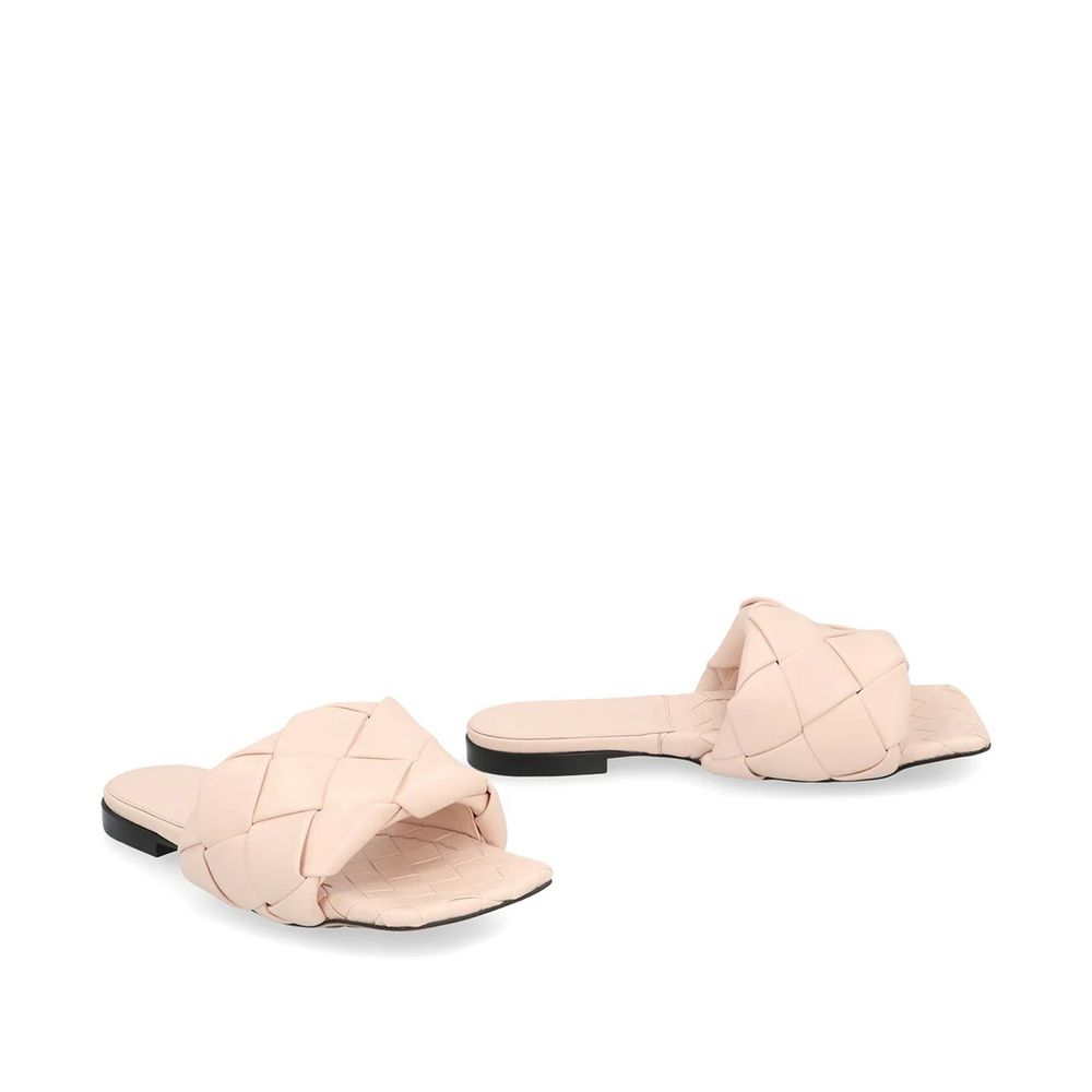 Multicolor flache Ledersandalen