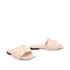 Multicolor flache Ledersandalen