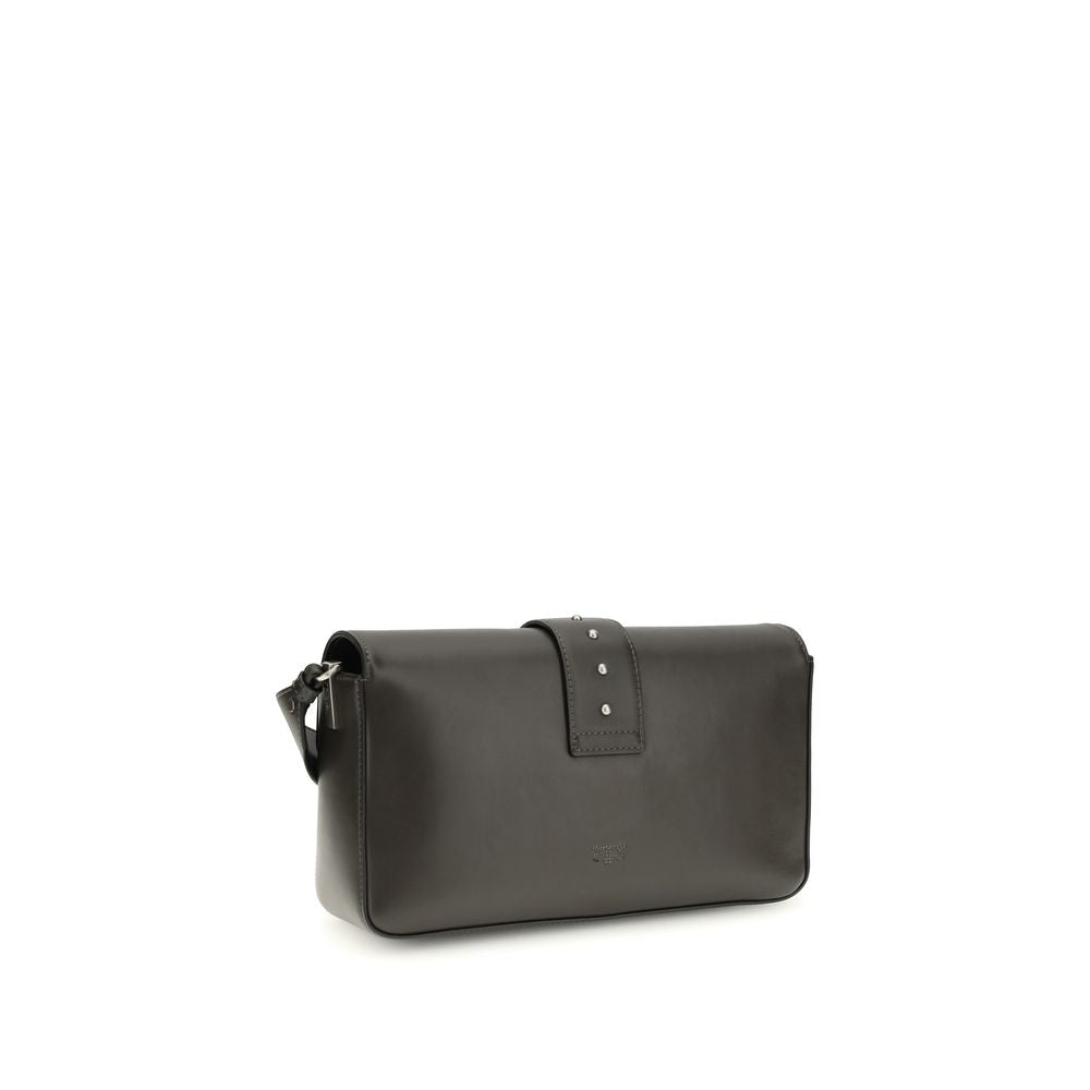 Schultertasche aus Bicolor-Leder