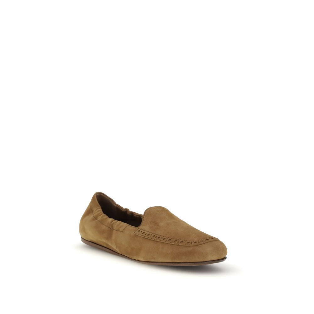 Mocassini slip-on in pelle di vitello marrone (Bos Taurus)