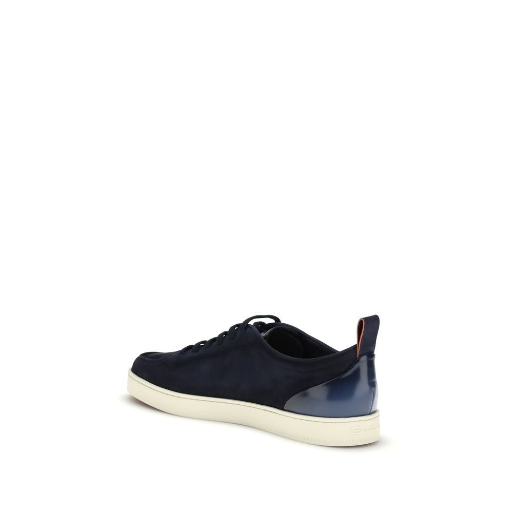 Blaue Kalbsleder Bos Taurus Low Top Sneakers