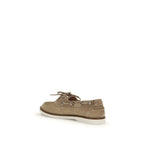 Beige Calf Leather Bos Taurus Slip-On Loafers
