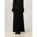 Black Polyester Long Skirt