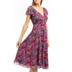 Purple Polyester Casual Dress