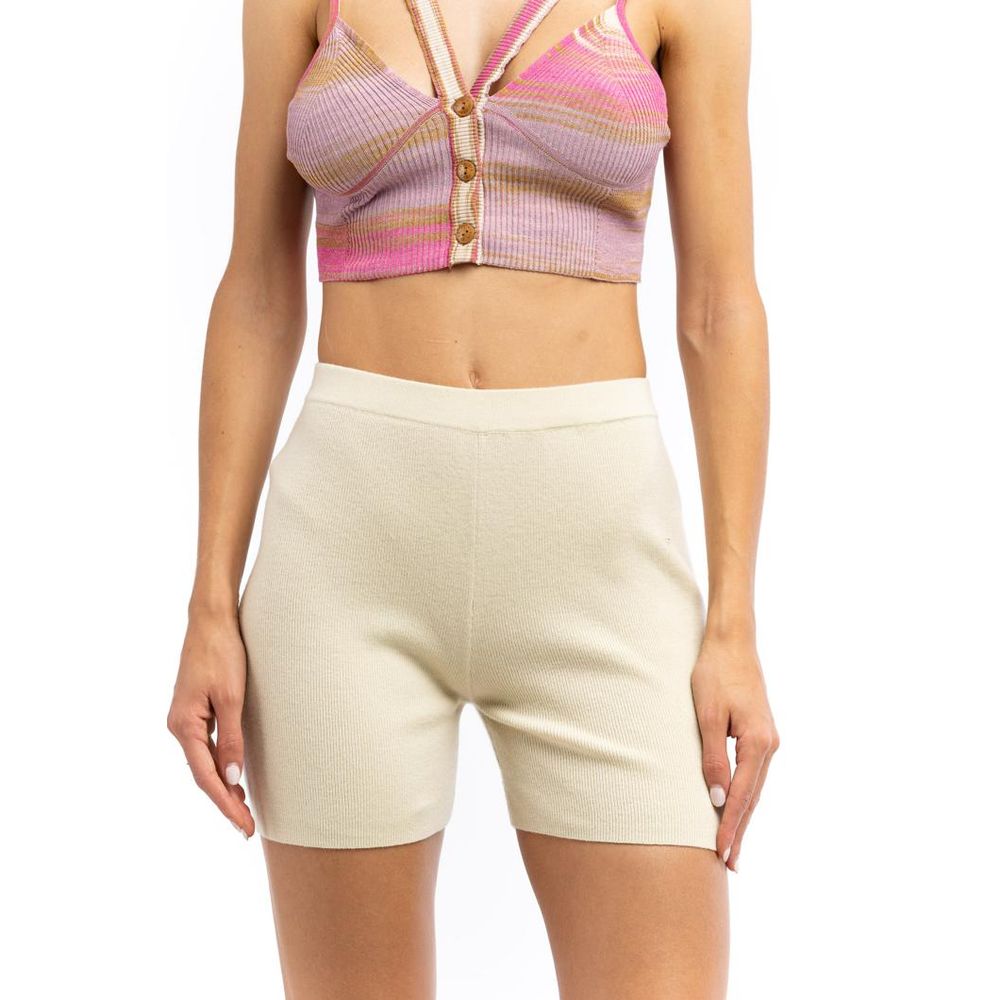 Beige Nylon Leggings