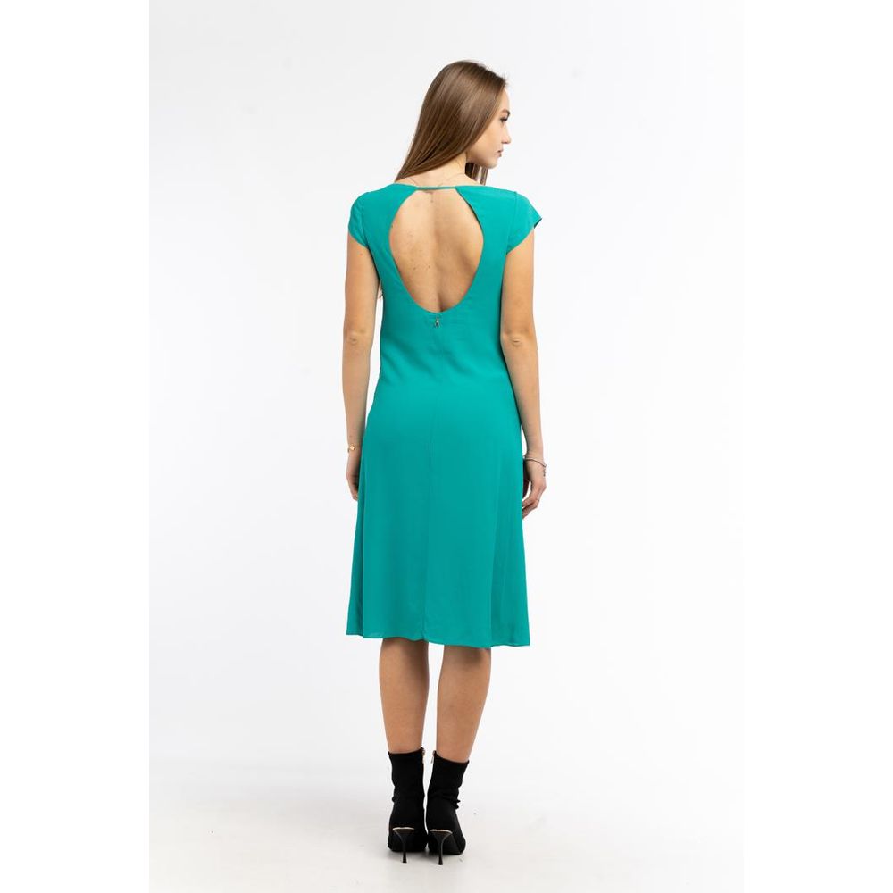 Grünes Viskose-Freizeitkleid