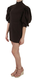 Braunes Mini-Kleid aus Kord und Baumwolle mit figurbetonter Passform
