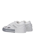 White Leather Low Top Sneakers
