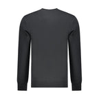 Black Cotton Men Sweatshirt