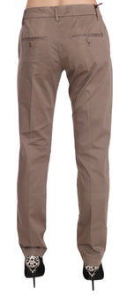 Brown Low Waist Straight Cut Trouser Pant
