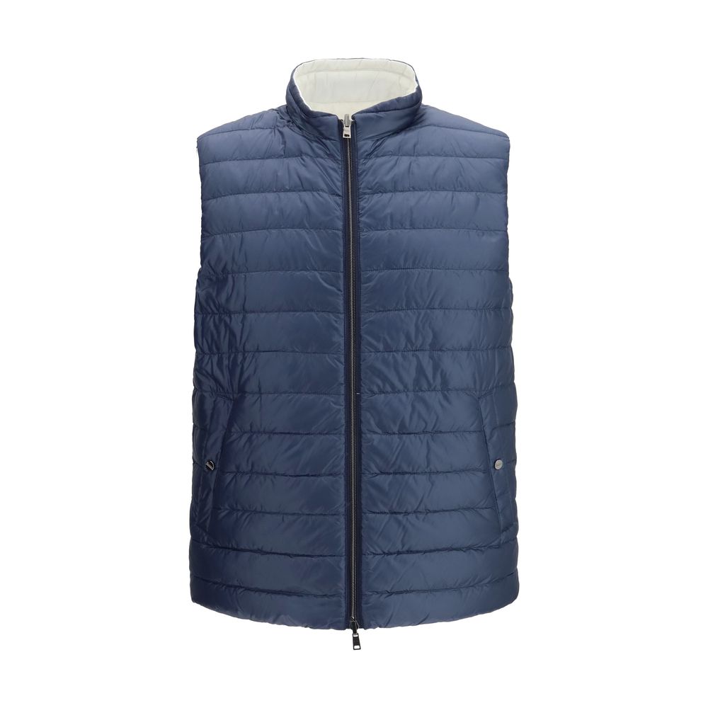 Weiße ärmellose Jacke aus Polyamid