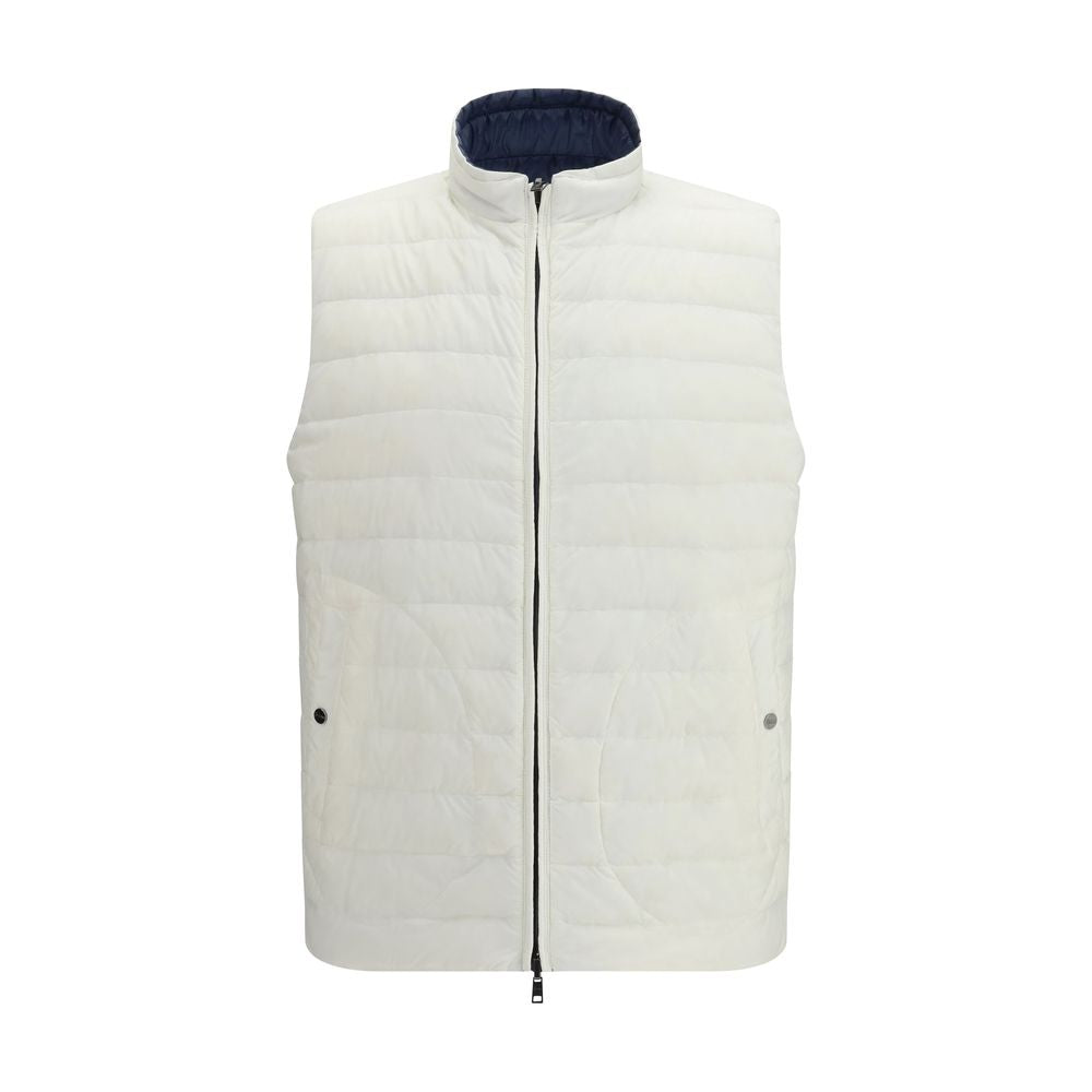 Weiße ärmellose Jacke aus Polyamid